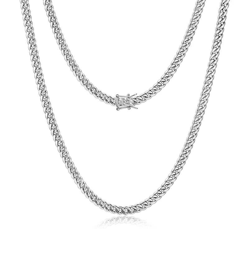 Wholesale 6mm PVD 14k Real Gold Plated 316L Stainless Steel Miami Cuban Link Chain Necklace for Men and Women