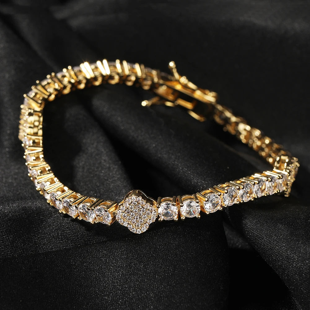 UWIN Tennis Bracelet Iced Out Cubic Zirconia Women Bangle Fashion Luxury Hiphop Jewelry