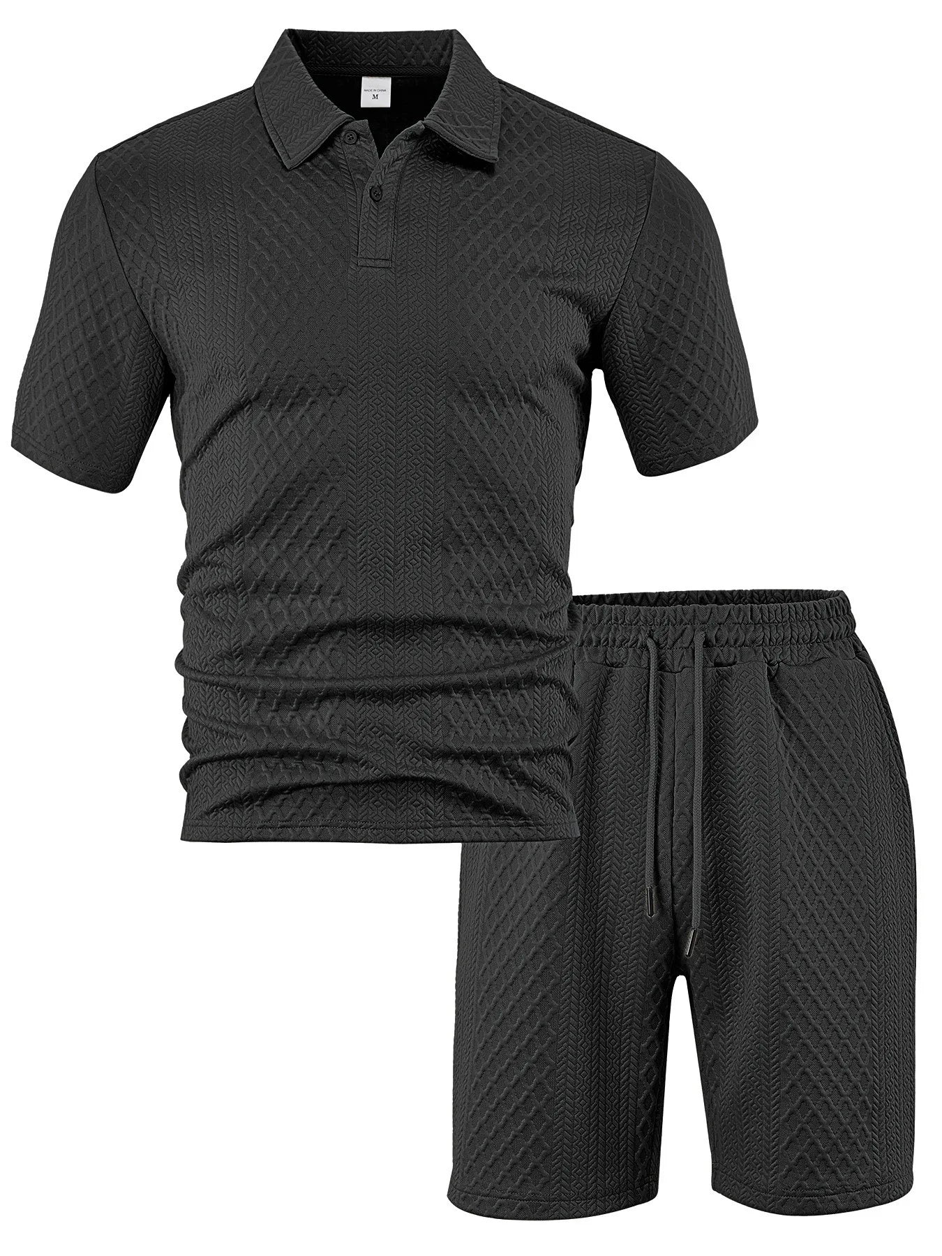 Cross-Border Men's Clothing Summer European and American New Jacquard Cloth Men's Casual Sports Thin Lapel Polo Shirt Short-Sleeved Suit Fabric Breathable and Comfortable Perfect for Daily Wear