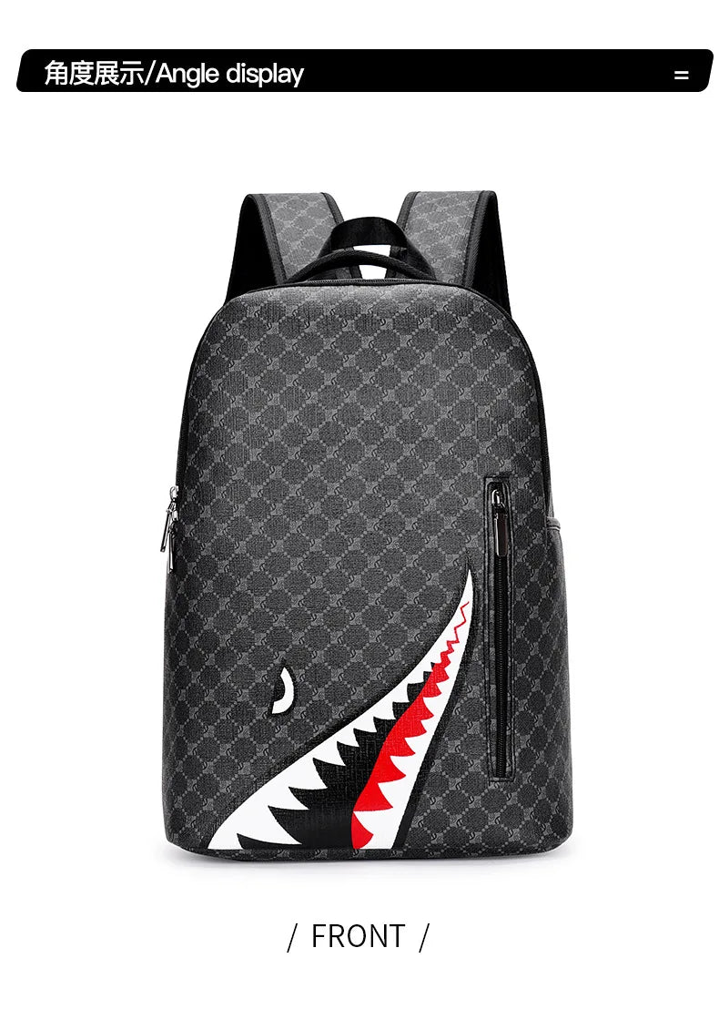 Men's Backpack Plaid High School College Bag 15-inch Laptop Rucksack