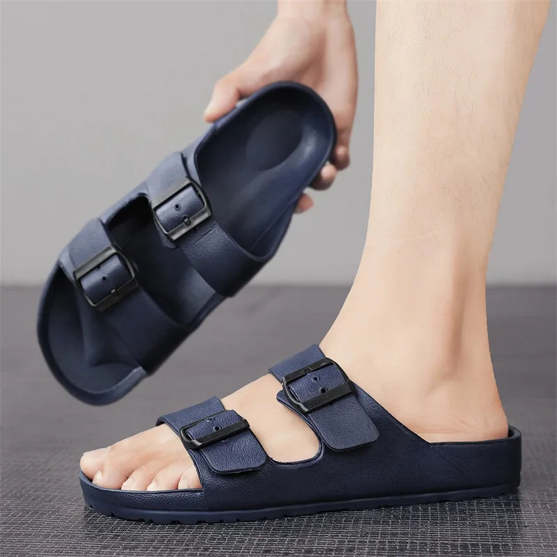 Summer Adjustable Soft Slides Slippers For Men Flat EVA Slippers Lightweight Anti Slip Slippers Size 34-47 48 49 Dropshipping
