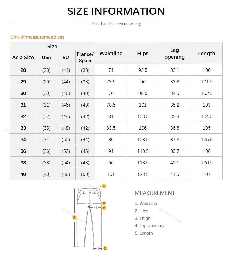 Summer New 98% Cotton Men's Casual Jeans White Classic Fashionable Stretch Straight Denim Trousers Black Brand Clothing Male