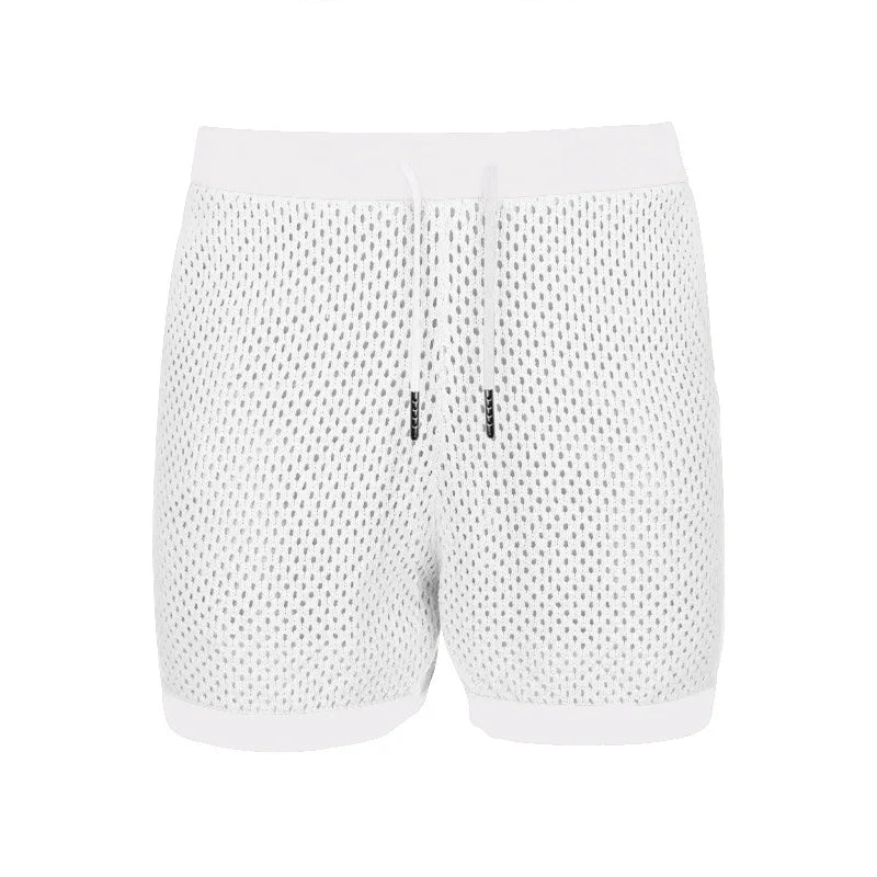 2024 Mesh Breathable Ice Cool Casual Suit Thin Men's Short Sleeve Shorts Two-piece Set