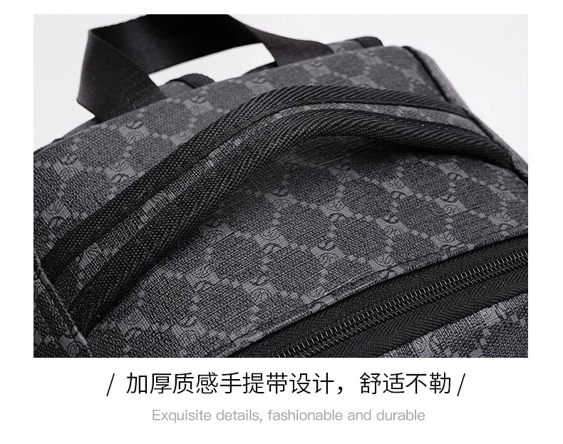 Men's Backpack Plaid High School College Bag 15-inch Laptop Rucksack
