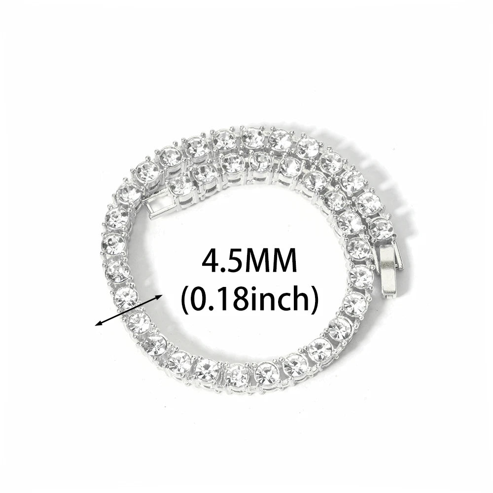 Hip Hop 15mm Cuban Link Chain Bracelet For Men Silver Color Iced Out Rhinestone Miami Bracelets Punk Women with Box Clasp Gift