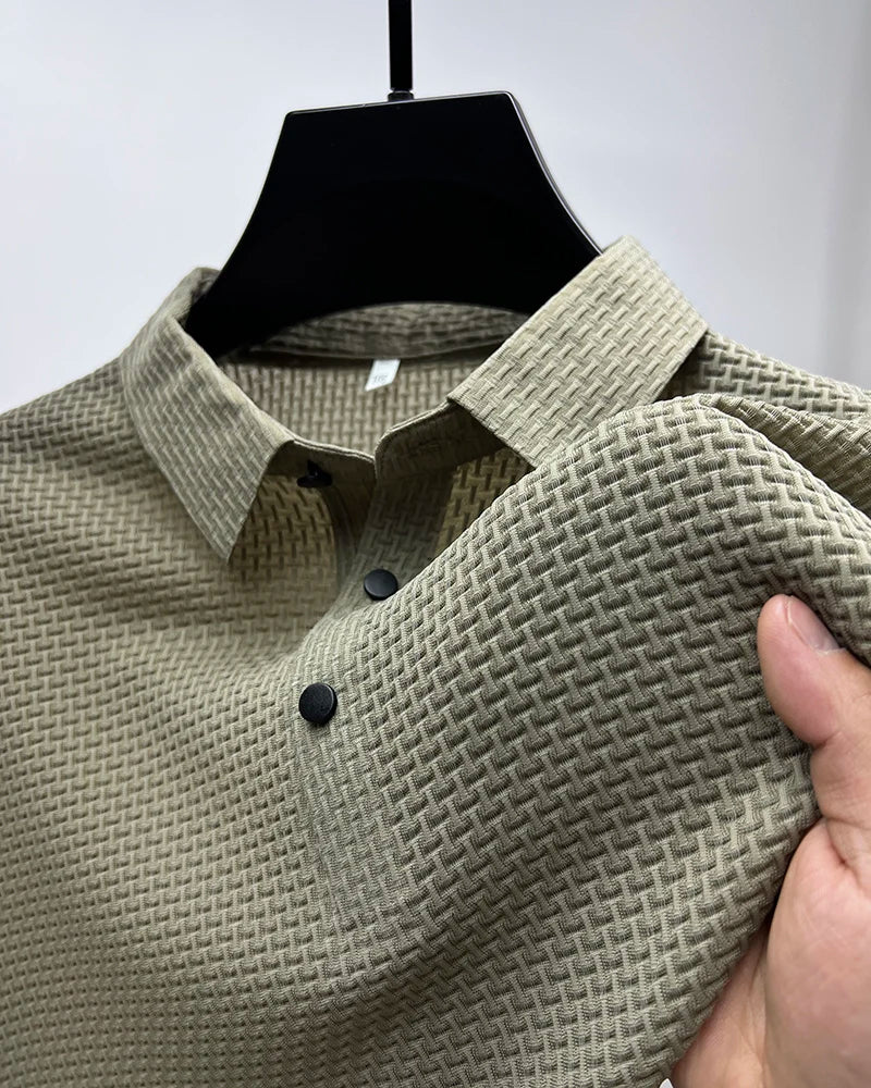 Summer New Men's Short Sleeve T-shirt Cool and Breathable POLO Shirt Business Casual Sweat-absorbing Top