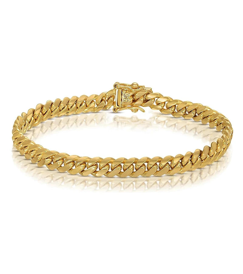 Wholesale 6mm PVD 14k Real Gold Plated 316L Stainless Steel Miami Cuban Link Chain Necklace for Men and Women
