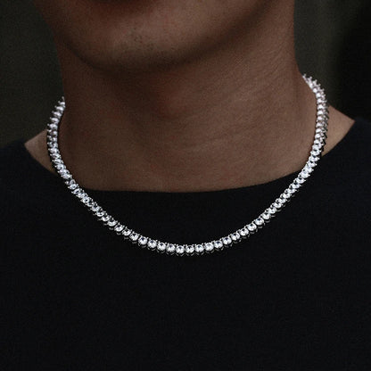 GZYS JEWELRY Custom Cubic Zirconia Hip Hop Men Tennis Chain Necklace