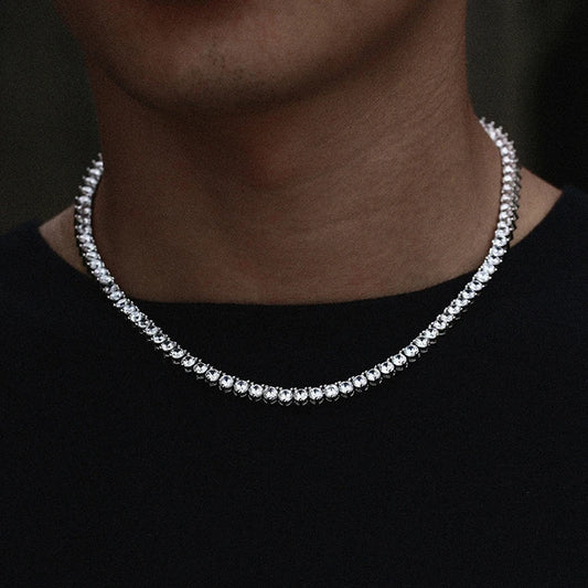 GZYS JEWELRY Custom Cubic Zirconia Hip Hop Men Tennis Chain Necklace