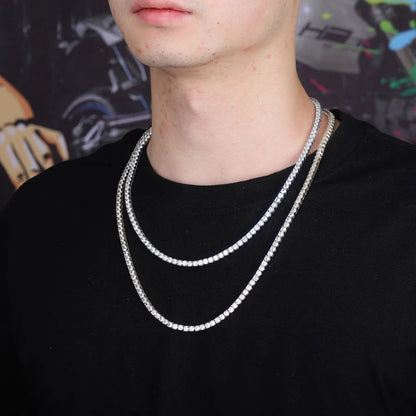 GZYS JEWELRY Custom Cubic Zirconia Hip Hop Men Tennis Chain Necklace