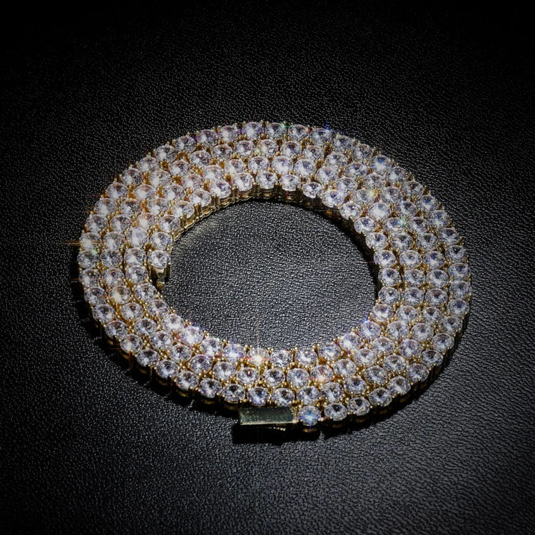 GZYS JEWELRY Custom Cubic Zirconia Hip Hop Men Tennis Chain Necklace