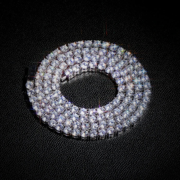 GZYS JEWELRY Custom Cubic Zirconia Hip Hop Men Tennis Chain Necklace
