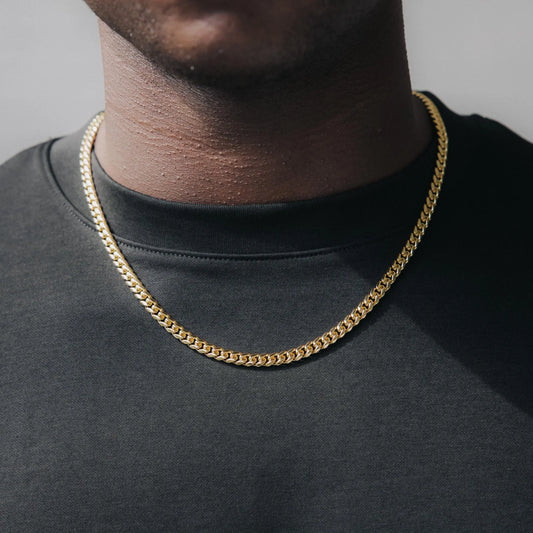 Wholesale 6mm PVD 14k Real Gold Plated 316L Stainless Steel Miami Cuban Link Chain Necklace for Men and Women
