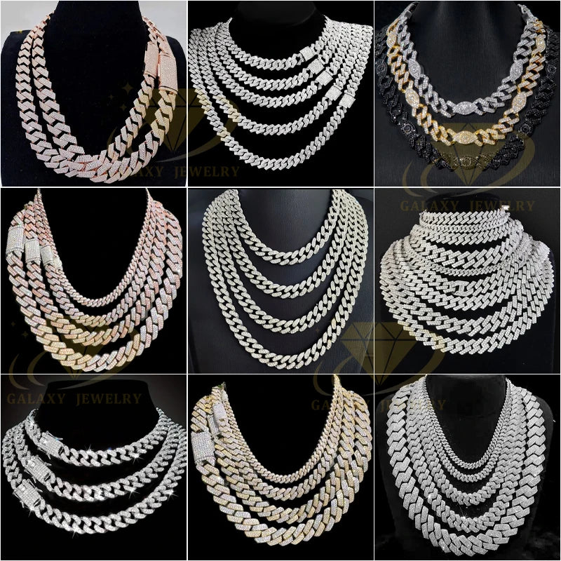 925 Silver Jewelry Wholesale Cuban 10k 14k 18k Gold Chain Custom 4mm Figaro Chain Link Necklace Chain Necklace Mens Jewelry