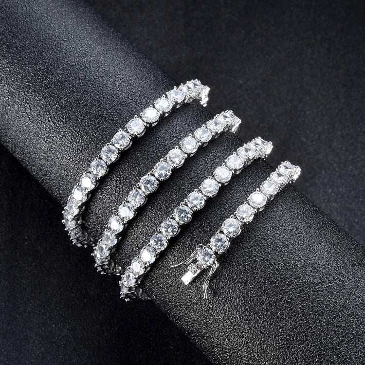 GZYS JEWELRY Wholesale 3mm 4mm Men Women Necklace Gold Plated Tennis Chain