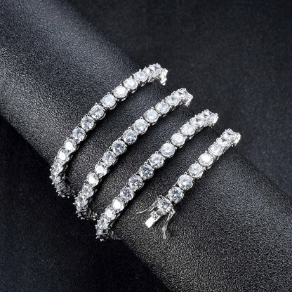 GZYS JEWELRY Wholesale 3mm 4mm Men Women Necklace Gold Plated Tennis Chain