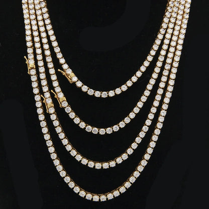 GZYS JEWELRY Custom Cubic Zirconia Hip Hop Men Tennis Chain Necklace