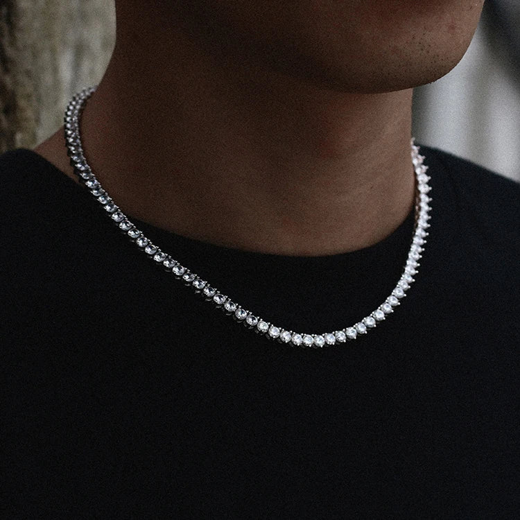 GZYS JEWELRY Wholesale 3mm 4mm Men Women Necklace Gold Plated Tennis Chain