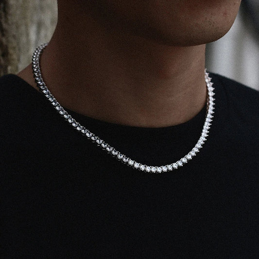 GZYS JEWELRY Wholesale 3mm 4mm Men Women Necklace Gold Plated Tennis Chain