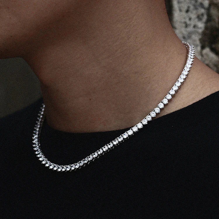 GZYS JEWELRY Wholesale 3mm 4mm Men Women Necklace Gold Plated Tennis Chain