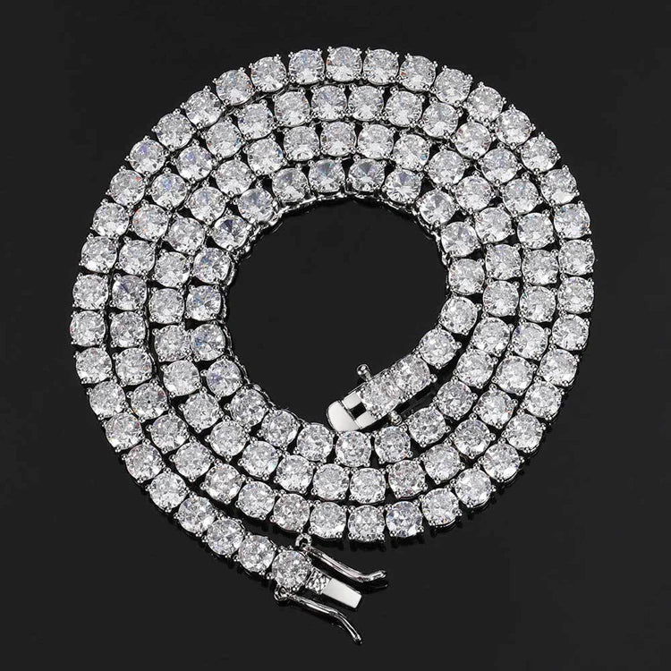 GZYS JEWELRY Custom Cubic Zirconia Hip Hop Men Tennis Chain Necklace