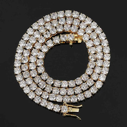 GZYS JEWELRY Custom Cubic Zirconia Hip Hop Men Tennis Chain Necklace