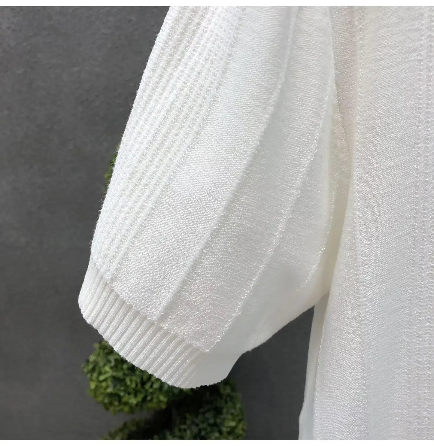 Pure White Floral Short Sleeve Men's Knitted Shirt Thin Base Layer Top Summer Trendy Brand Crew Neck Half Sleeve T-shirt