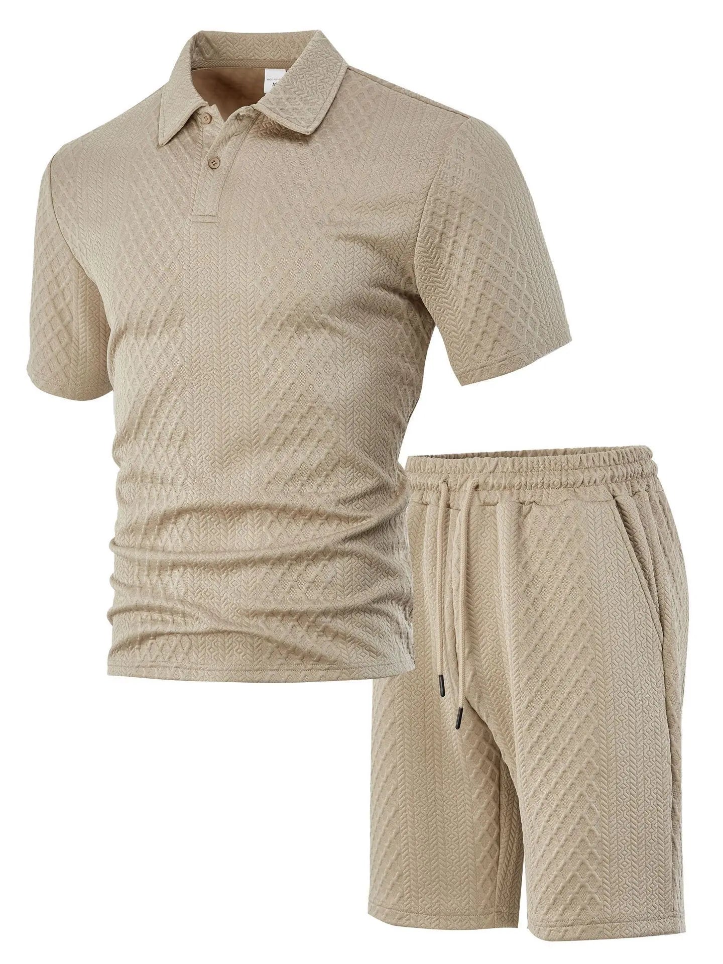 Cross-Border Men's Clothing Summer European and American New Jacquard Cloth Men's Casual Sports Thin Lapel Polo Shirt Short-Sleeved Suit Fabric Breathable and Comfortable Perfect for Daily Wear