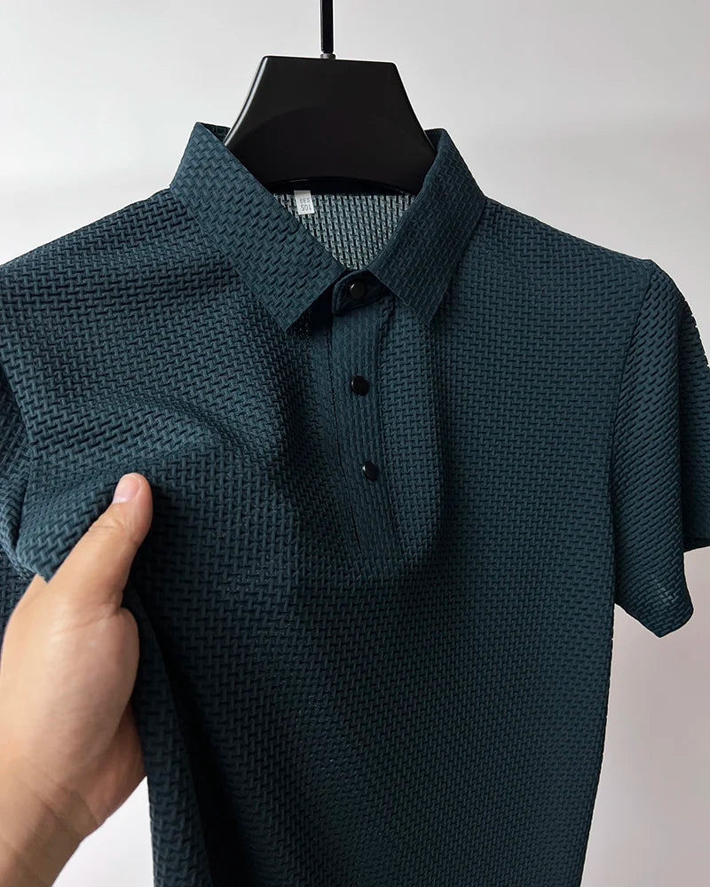 Summer New Men's Short Sleeve T-shirt Cool and Breathable POLO Shirt Business Casual Sweat-absorbing Top