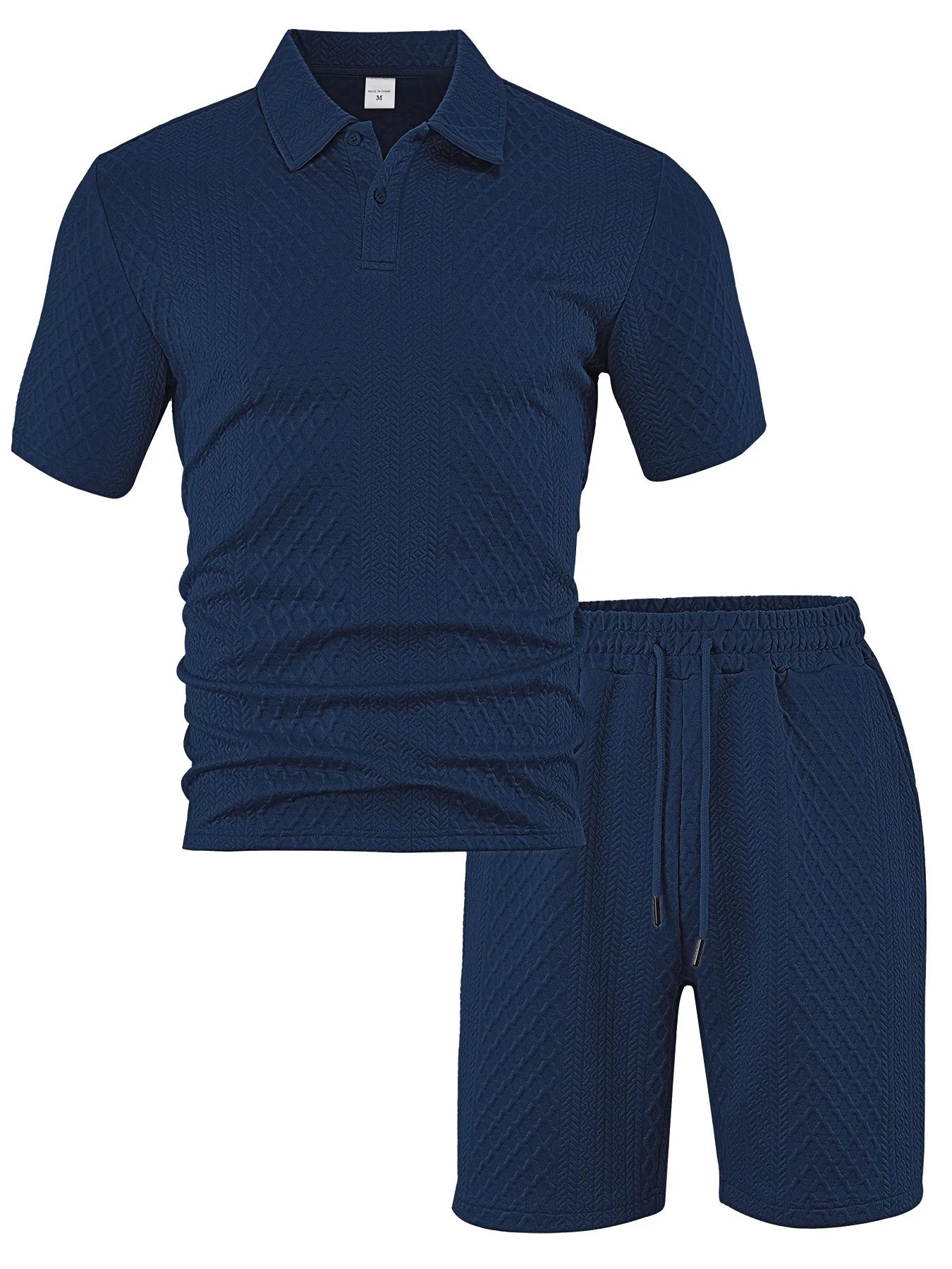 Cross-Border Men's Clothing Summer European and American New Jacquard Cloth Men's Casual Sports Thin Lapel Polo Shirt Short-Sleeved Suit Fabric Breathable and Comfortable Perfect for Daily Wear
