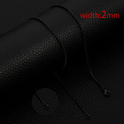 HIYEE Classic Rope Chain Men Necklace Width 2/3/4/5 MM Stainless Steel Figaro Cuban Chain Necklace For Men Women Jewelry
