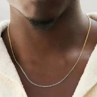 3mm Men's Cuban Chain Necklace Simple Stainless Steel Necklace Fashion Titanium Steel Jewelry Trend Accessories Party Gifts