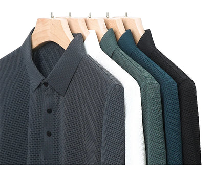 Summer New Men's Short Sleeve T-shirt Cool and Breathable POLO Shirt Business Casual Sweat-absorbing Top