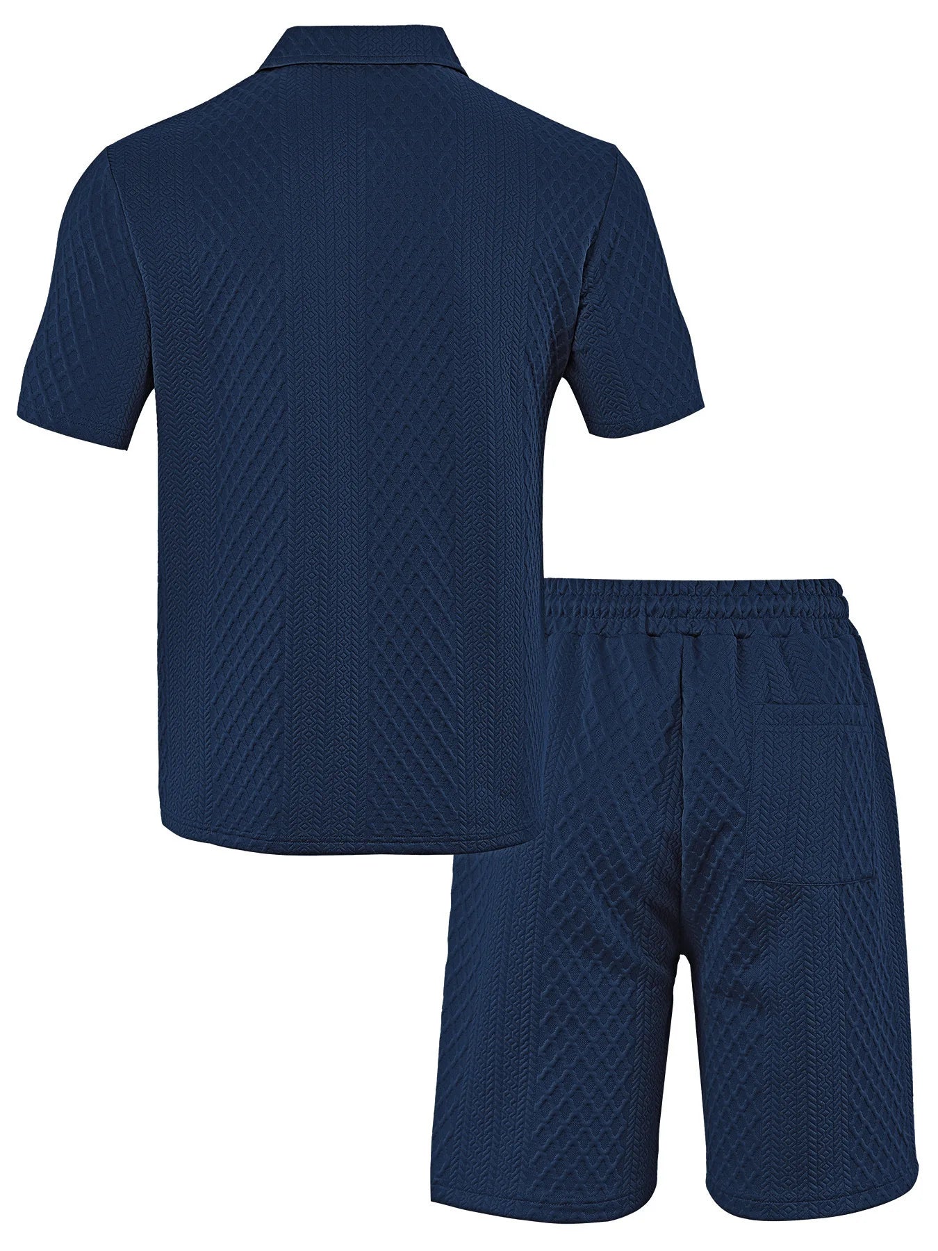 Cross-Border Men's Clothing Summer European and American New Jacquard Cloth Men's Casual Sports Thin Lapel Polo Shirt Short-Sleeved Suit Fabric Breathable and Comfortable Perfect for Daily Wear