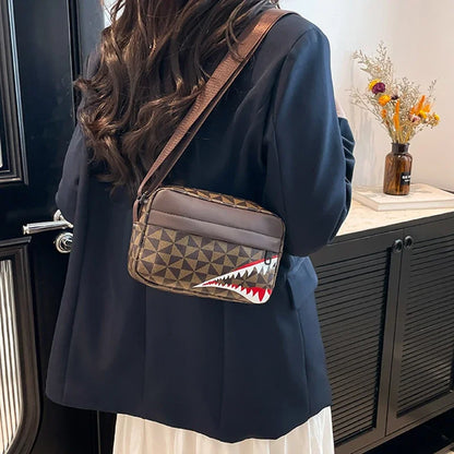 Creative Shark Mouth Crossbody Bag Simple Coin Purse Mobile Phone Bag Casual Fashion Crossbody Large Capacity Small Square Bag
