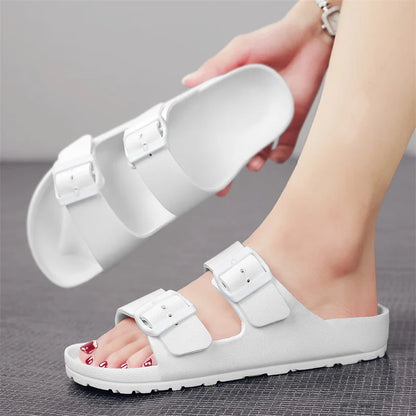 Summer Adjustable Soft Slides Slippers For Men Flat EVA Slippers Lightweight Anti Slip Slippers Size 34-47 48 49  Dropshipping