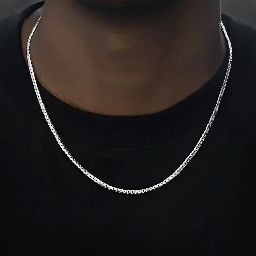 3MM Retro Miami Cuban Link Chain Necklace Simple Stainless Steel Men's Necklace Fashion Jewelry Accessories