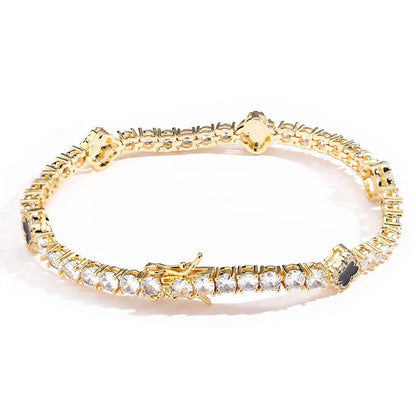 NY Fashion Design Dainty Tennis Chain Gold/Silver Plated Zircon Necklace Luxury Hip Hop Jewelry for Men Women party Gift
