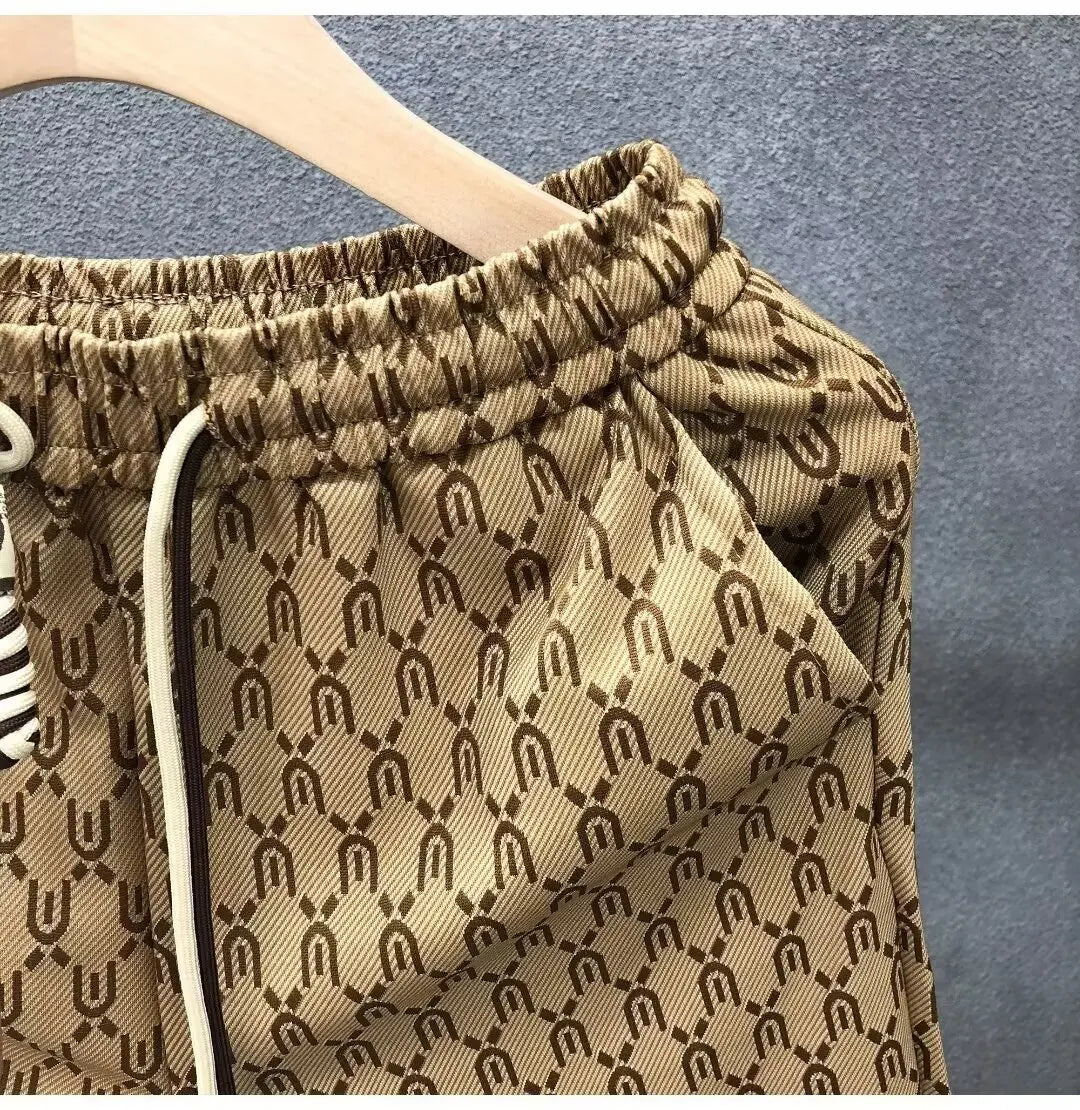 High Quality Men's Shorts Summer American Gym Shorts Fashion Green Short Pants Harajuku High Street Men's Clothing Streetwear