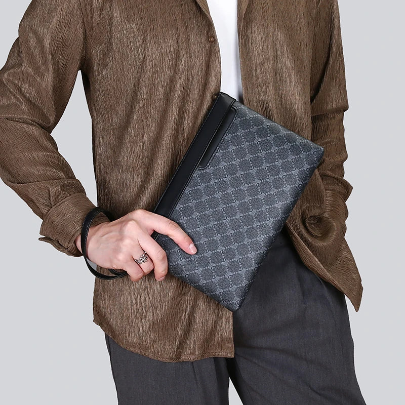 Luxury Designer Business Men Day Clutch High Quality PU Leather Money Pouch Bag Casual Male Cardholder Case Phone Handbag