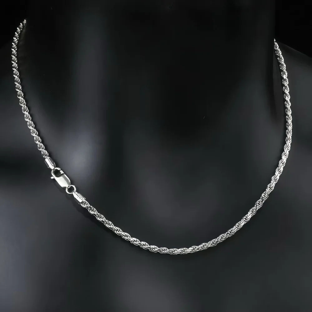 3MM Retro Miami Cuban Link Chain Necklace Simple Stainless Steel Men's Necklace Fashion Jewelry Accessories