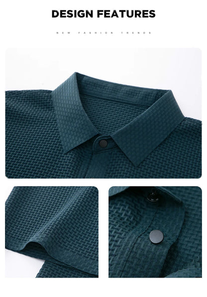Summer New Men's Short Sleeve T-shirt Cool and Breathable POLO Shirt Business Casual Sweat-absorbing Top