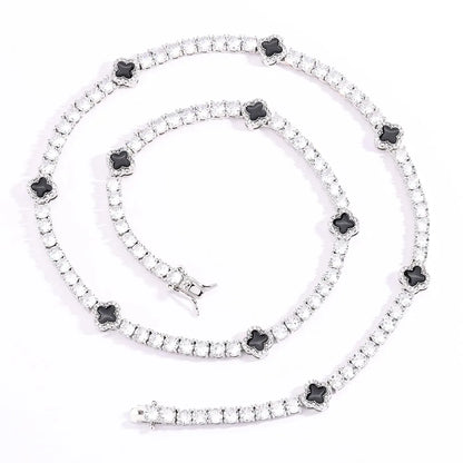 NY Fashion Design Dainty Tennis Chain Gold/Silver Plated Zircon Necklace Luxury Hip Hop Jewelry for Men Women party Gift