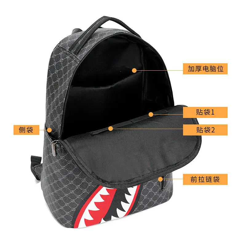 Men's Backpack Plaid High School College Bag 15-inch Laptop Rucksack