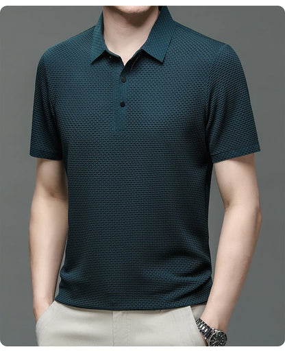 Summer New Men's Short Sleeve T-shirt Cool and Breathable POLO Shirt Business Casual Sweat-absorbing Top