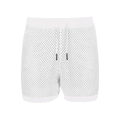 2024 Mesh Breathable Ice Cool Casual Suit Thin Men's Short Sleeve Shorts Two-piece Set