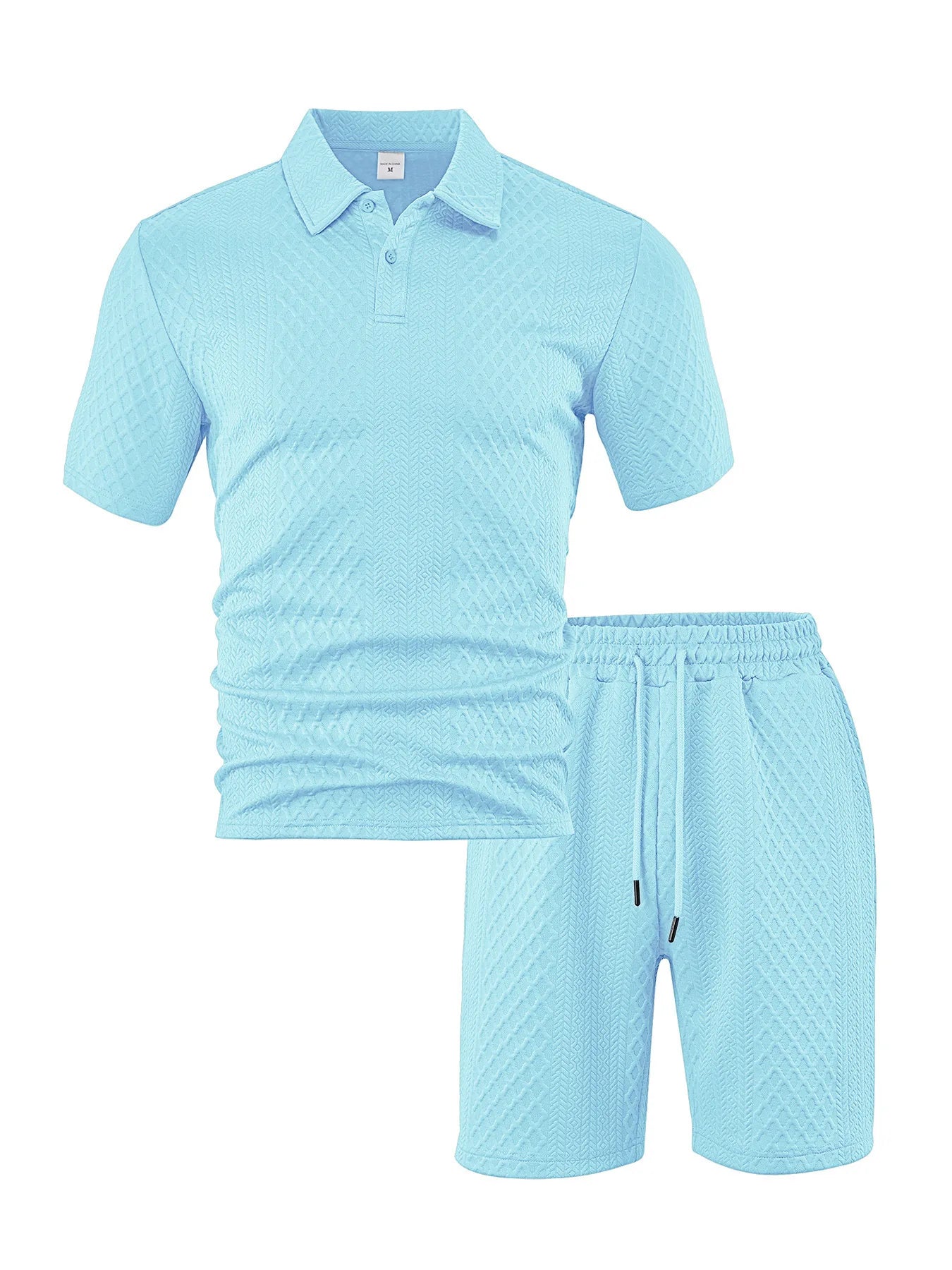 Cross-Border Men's Clothing Summer European and American New Jacquard Cloth Men's Casual Sports Thin Lapel Polo Shirt Short-Sleeved Suit Fabric Breathable and Comfortable Perfect for Daily Wear