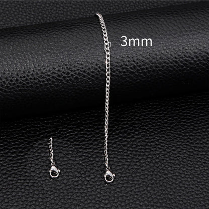 Hip Hop Stainless Steel Cuban Chain Bracelet For Women 3 5 7 mm Simple Stainless Steel Men Bracelet Gold Color Jewelry