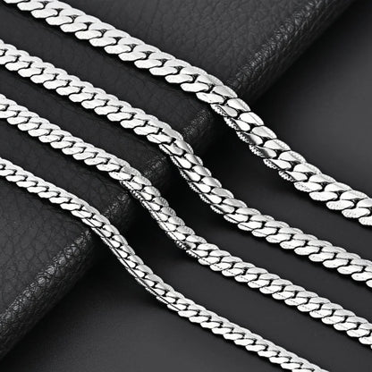 3MM Retro Miami Cuban Link Chain Necklace Simple Stainless Steel Men's Necklace Fashion Jewelry Accessories