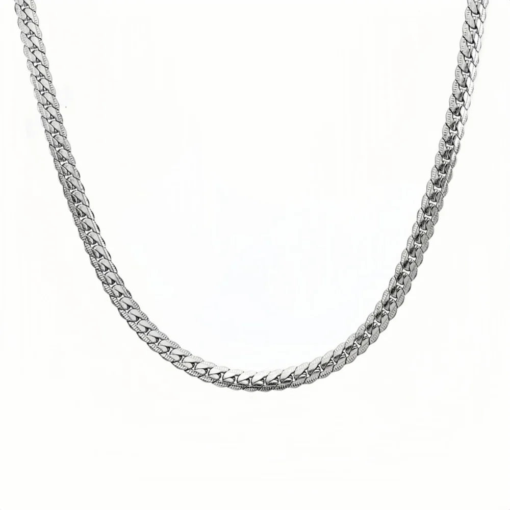3MM Retro Miami Cuban Link Chain Necklace Simple Stainless Steel Men's Necklace Fashion Jewelry Accessories